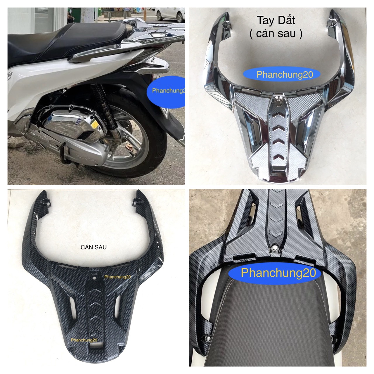 SH 2017 2018 2019 ỐP TAY DẮT SAU ( CẢN SAU ) DÙNG CHO ĐỜI XE SH CACBON / CROM