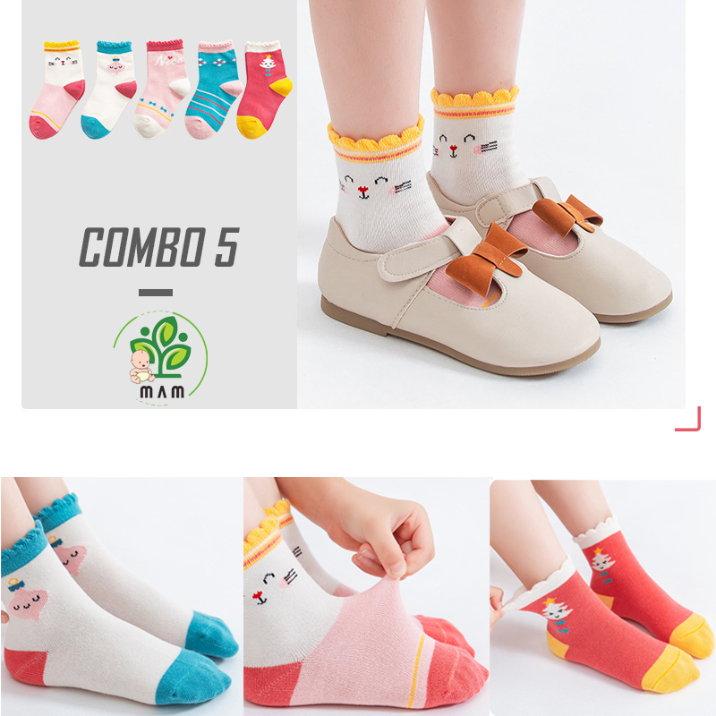 Combo 5 Đôi Tất Trẻ Em Mầm Store Vớ Cho Bé Trai Bé Gái