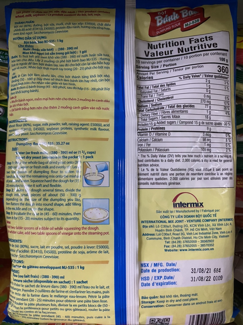 Bột bánh bao trộn sẵn Mikko 1Kg