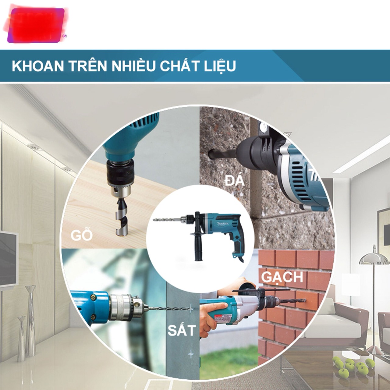 Máy khoan cầm tay makita chính hãng (mẫu 2024) hàng loại 1. Máy khoan điện Makita HP 1630 có khoan búa - khoang tường - máy đục bê tông - máy khoan gỗ - máy khoan sắt - khoan lõi đồng 100%