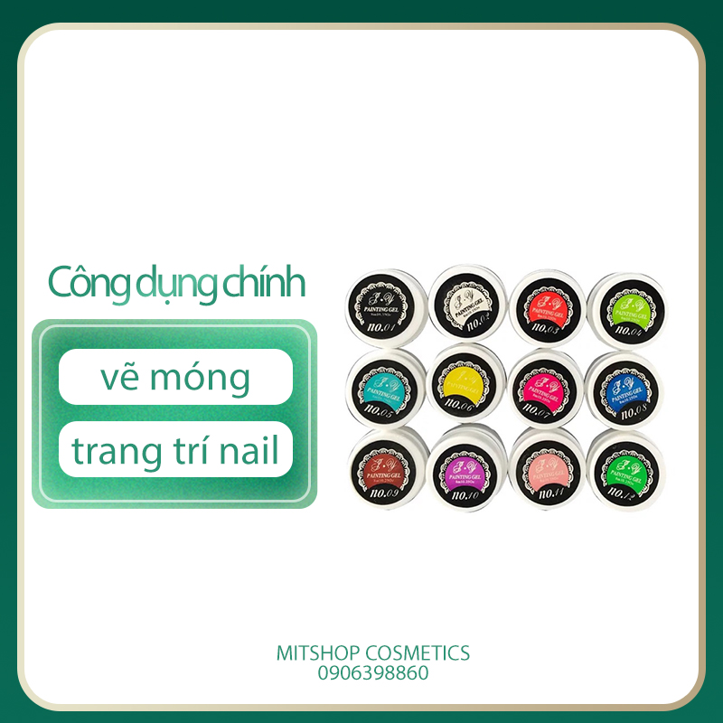 Sét gel vẽ nail 12 màu lên màu đẹp