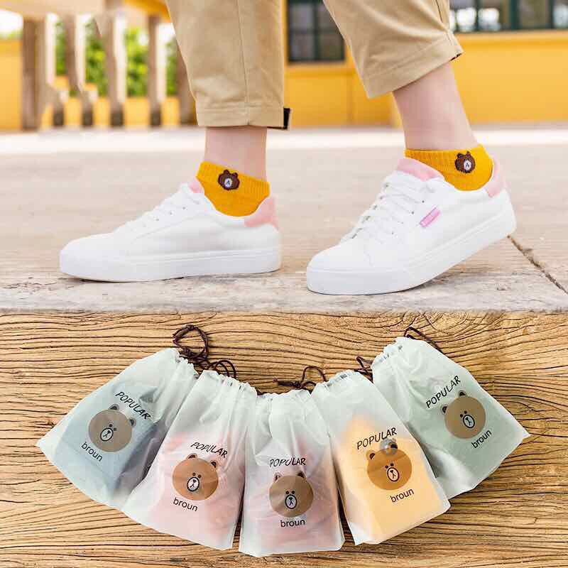 Set 5 đôi tất gấu brown cute đáng yêu nhiều màu sắc cho các bé và người lớn