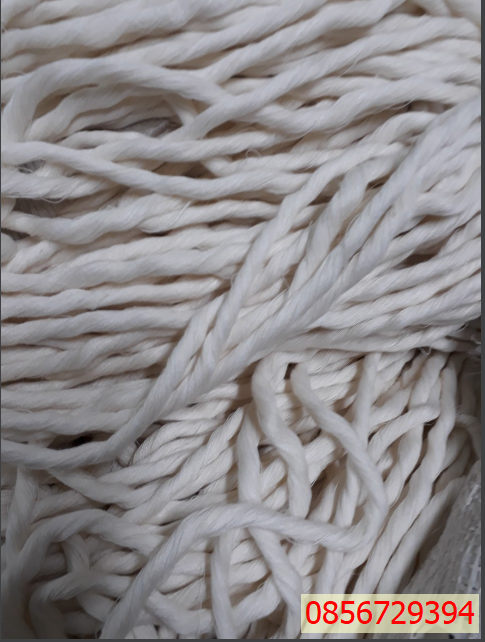 Dây thừng macrame 1 xoắn cotton màu kem sữa (3mm và 5mm) (0,5kg)