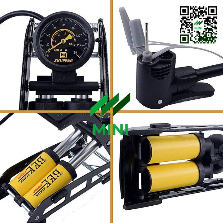 Bơm hơi (Ống bơm) BEE J44B-01 đạp chân 2 xi lanh