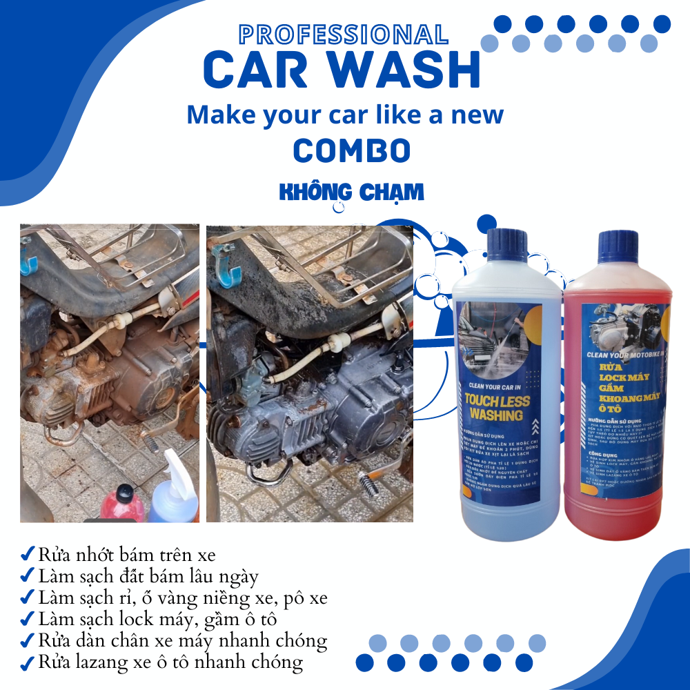 Combo dung dịch rửa xe cũ thành xe mới