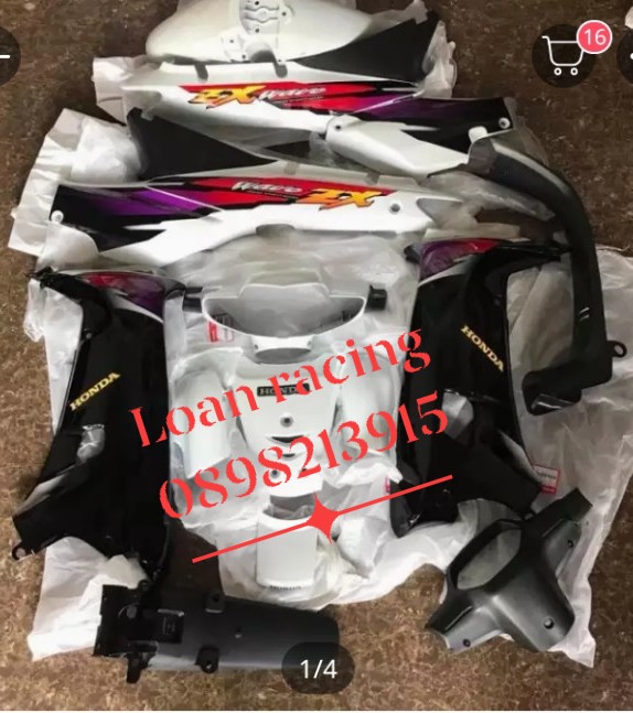 Dàn áo wave zx màu trắng đen hàng zin chính hãng honda