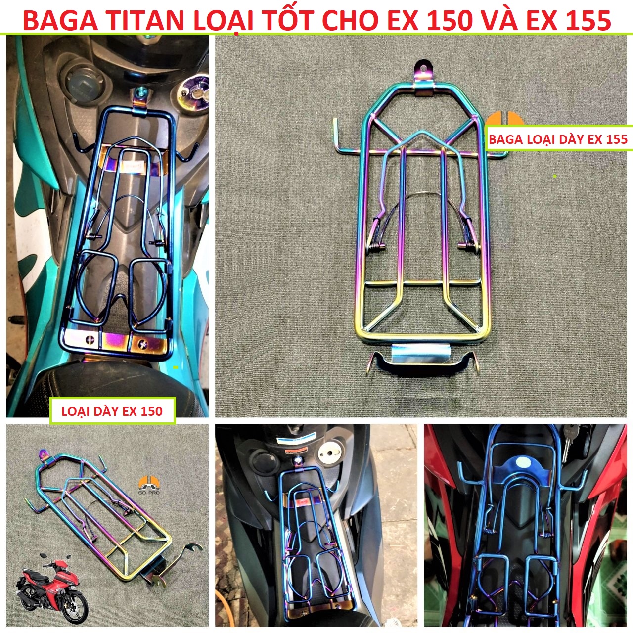 BAGA GIỮA XE MÁY TITAN LOẠI DÀY SIÊU CỨNG CHỐNG RỈ LẮP CÁC LOẠI XE , BAGA XE MÁY , LƯỢN GIỮA LOẠI TỐT