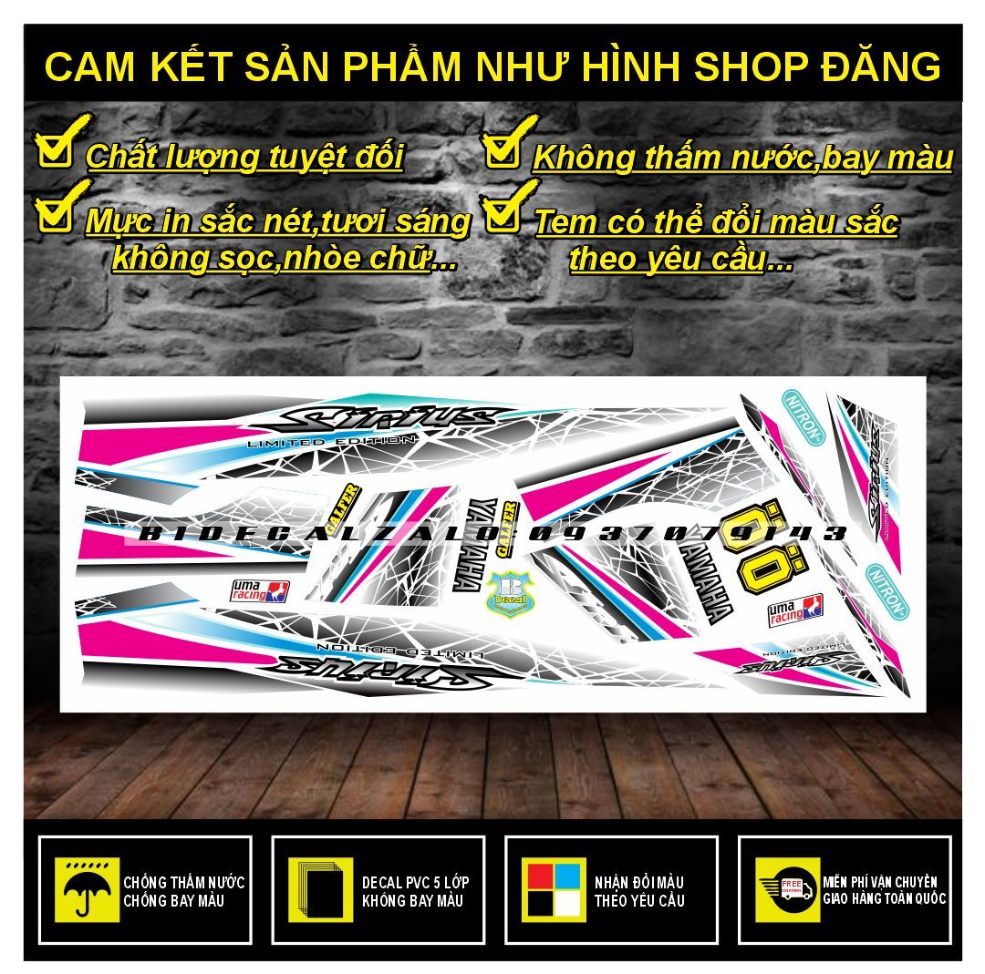 TEM RỜI SIRIUS CHẾ MẪU SẤM SÉT HỒNG TRẮNG