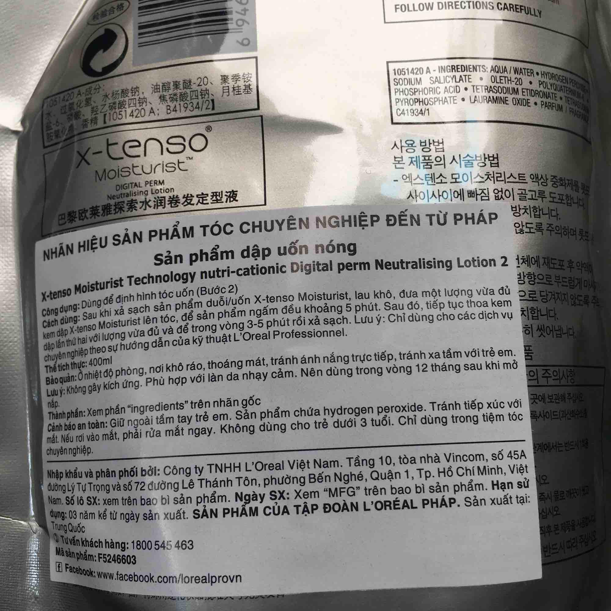 [HCM]CẶP DUNG DỊCH UỐN TÓC LOREAL 400ml x 2