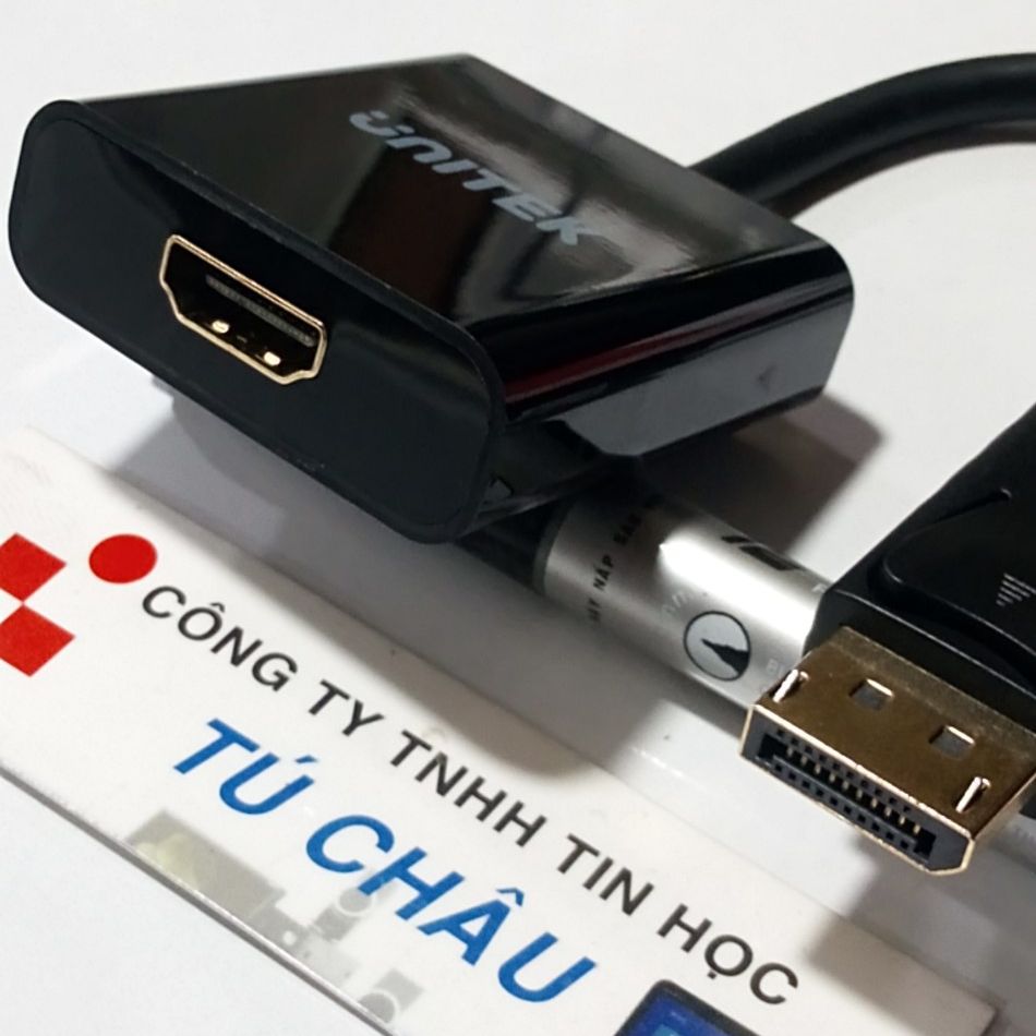 Cáp DisplayPort ra HDMI (DP to HDMI) / Cáp dài 20Cm (Hiệu: Unitek)