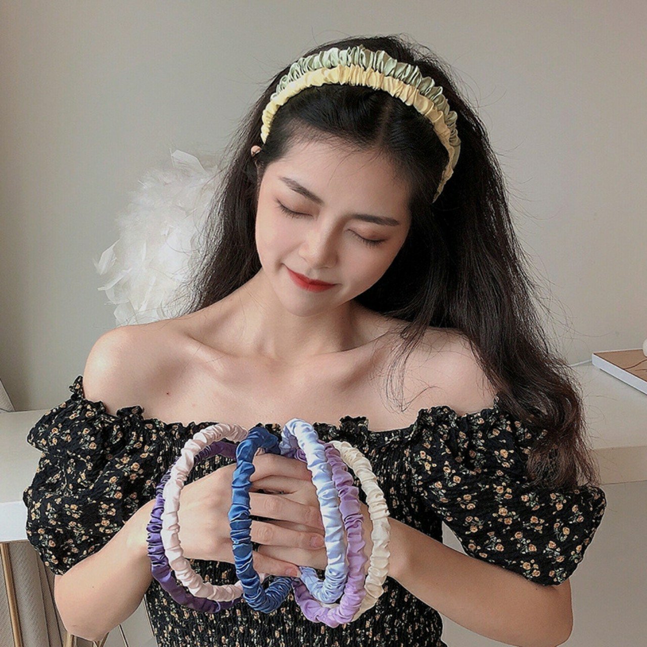 BĂNG ĐÔ TÓC VẢI SATIN NHÚN