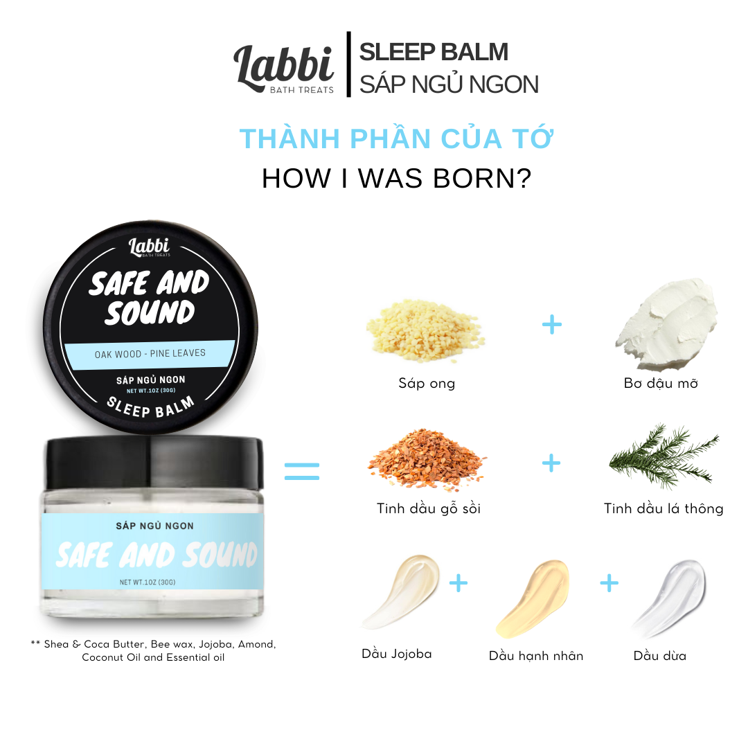 Sáp ngủ ngon SAFE AND SOUND [Labbi] Sleep Balm