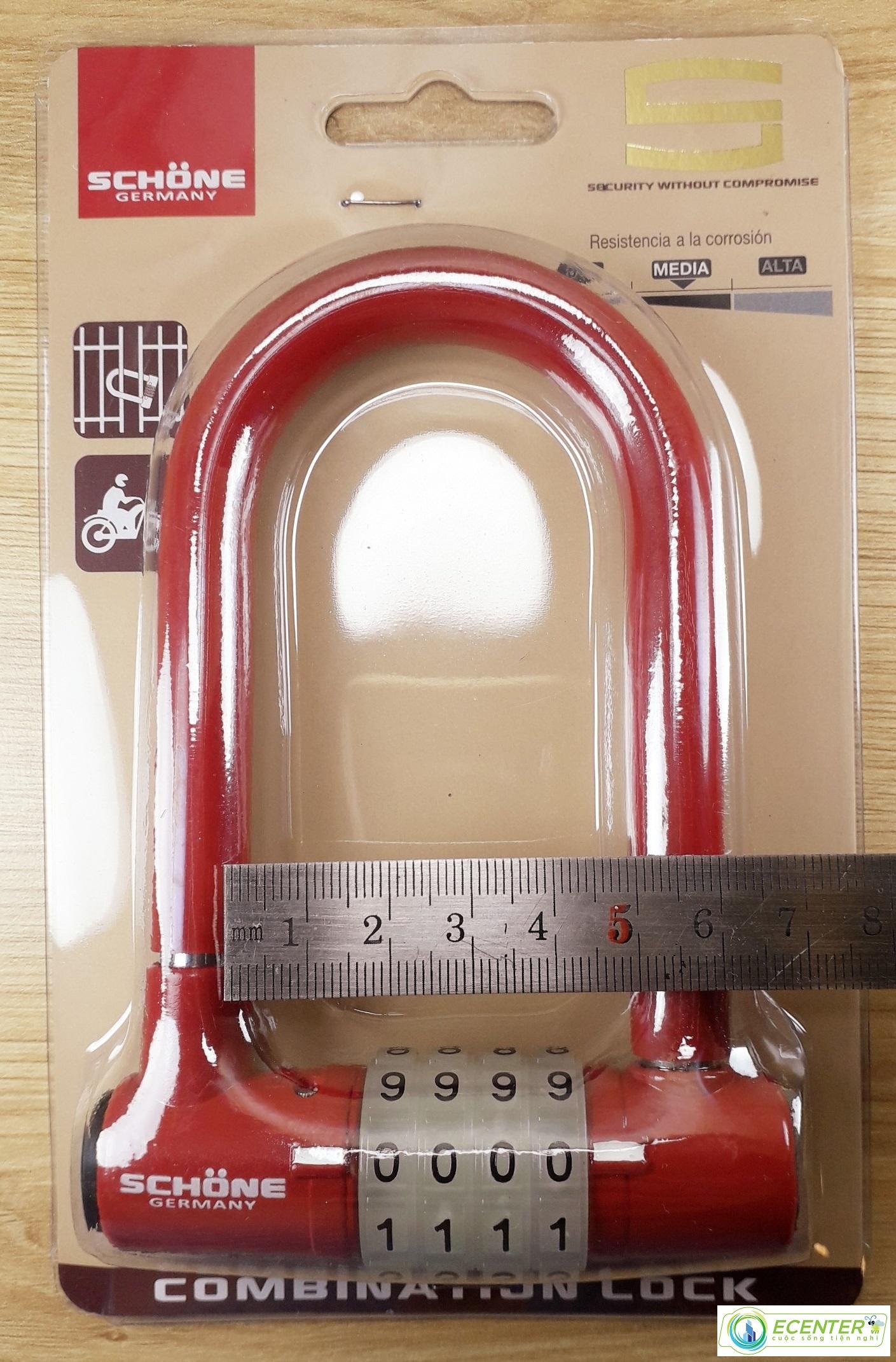 Ổ KHÓA SỐ DẠ QUANG CÀNG DÀI SCHONE SC-802 ( ĐEN & ĐỎ & VÀNG )