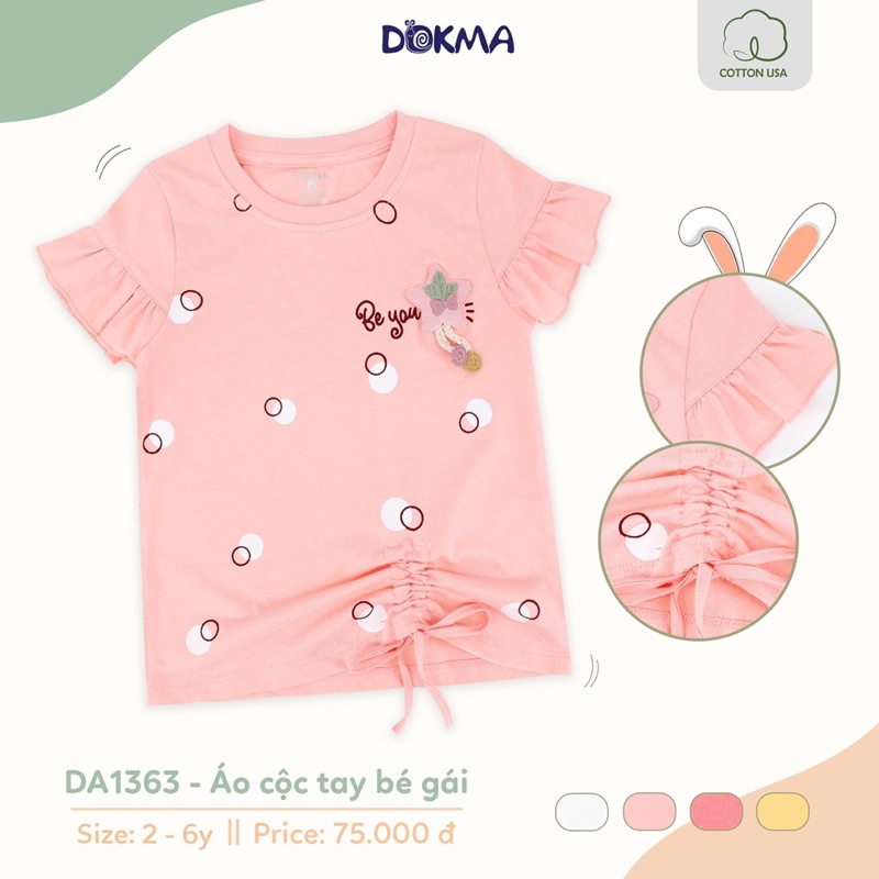 2-6Y Áo cộc tay bé gái Dokma DA1363 (11-22kg)