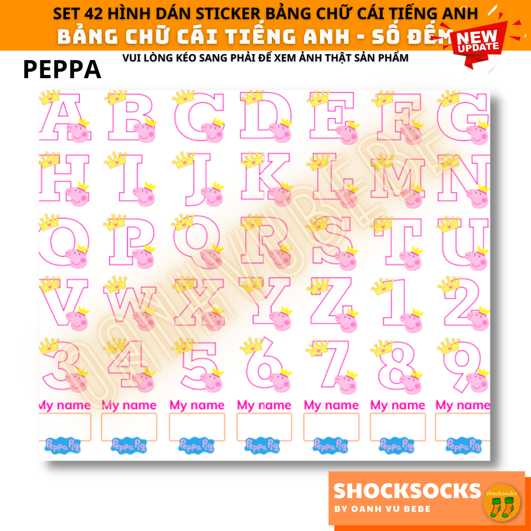 🔥42 HÌNH DÁN STICKER BẢNG CHỮ CÁI ABC 🔥