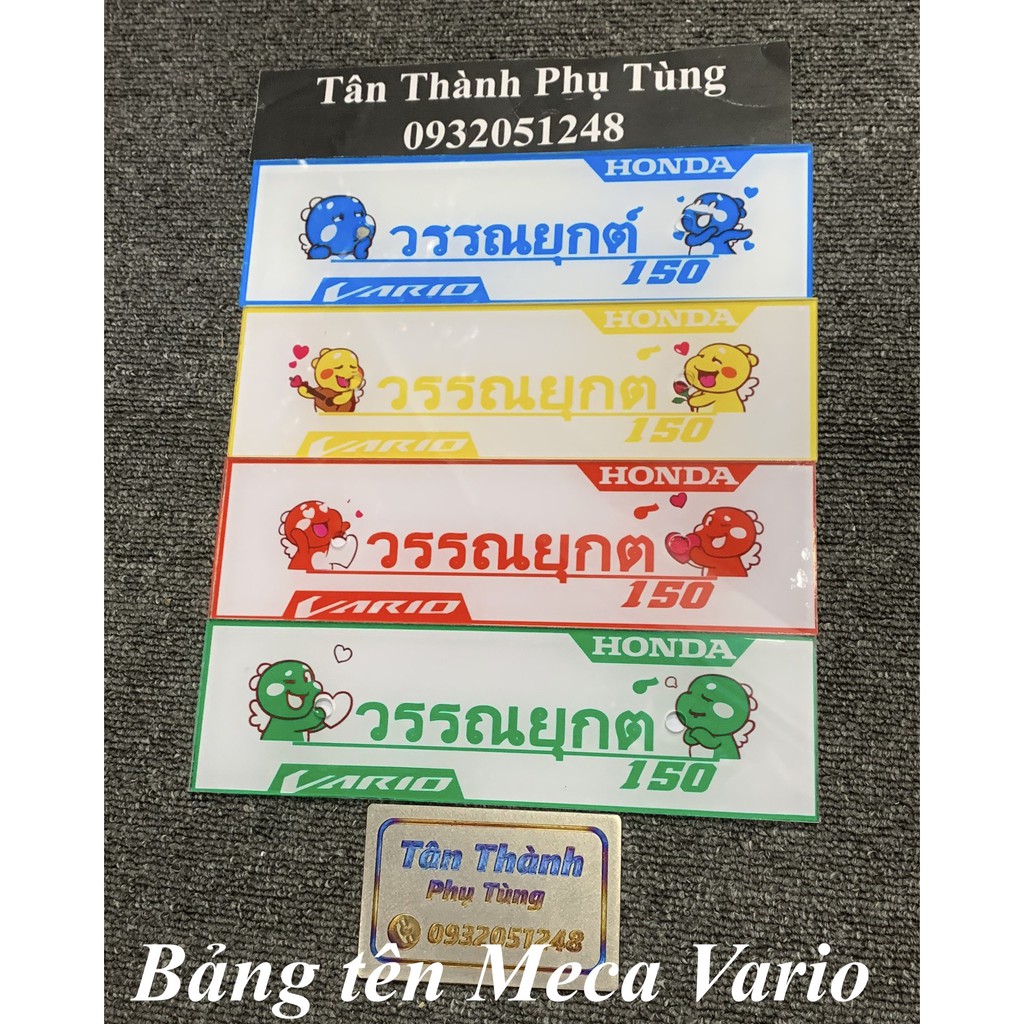 Bảng tên meca vario chữ thái màu