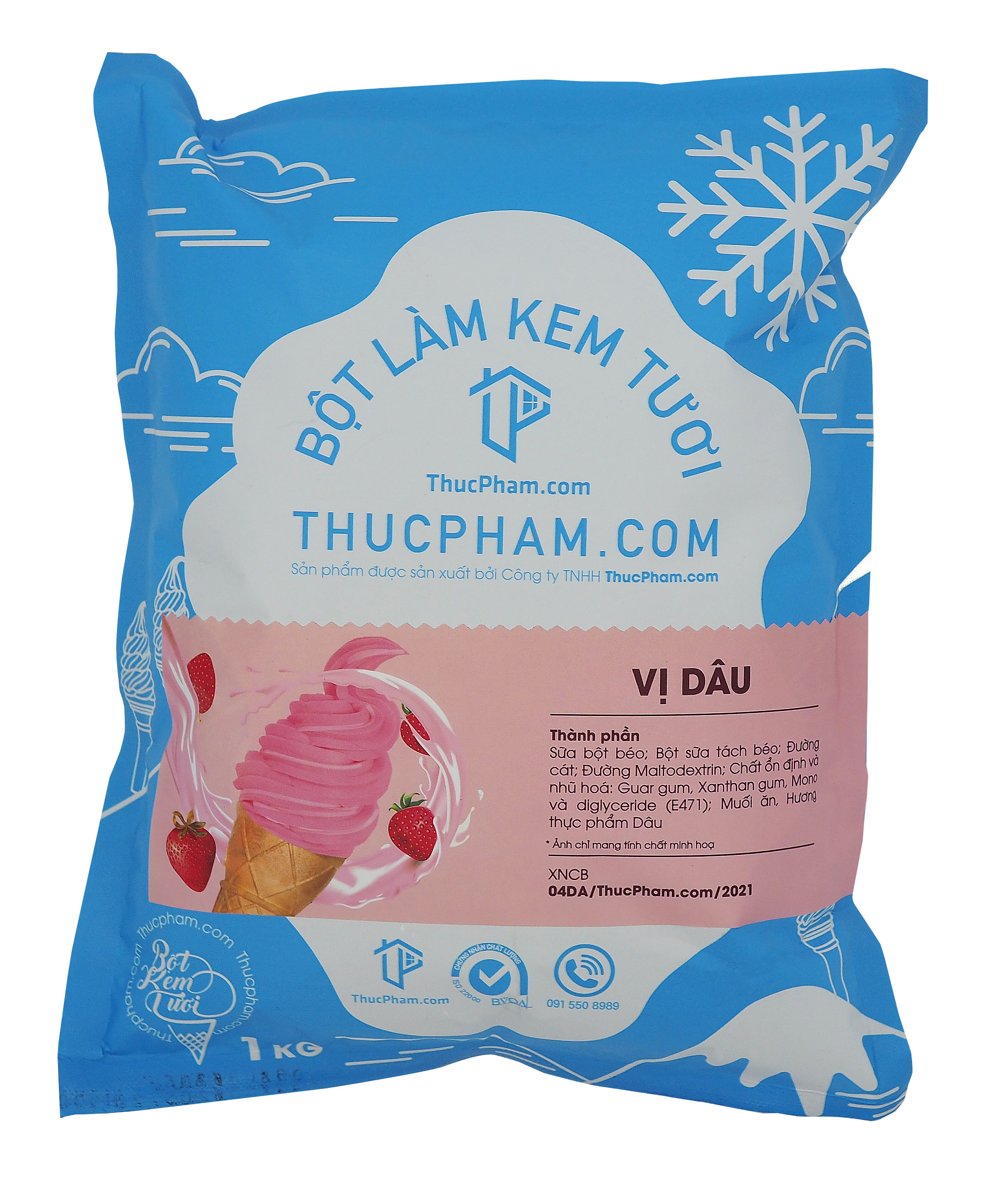 Bột Làm Kem Tươi ThucPham.com vị Dâu - ăn là mê!