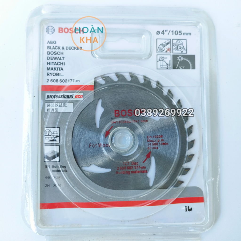 Lưỡi Cắt Gỗ 100mm Hợp Kim Cao Cấp Bosch – Sắc Bén, Bền Bỉ, Hiệu Suất Cao