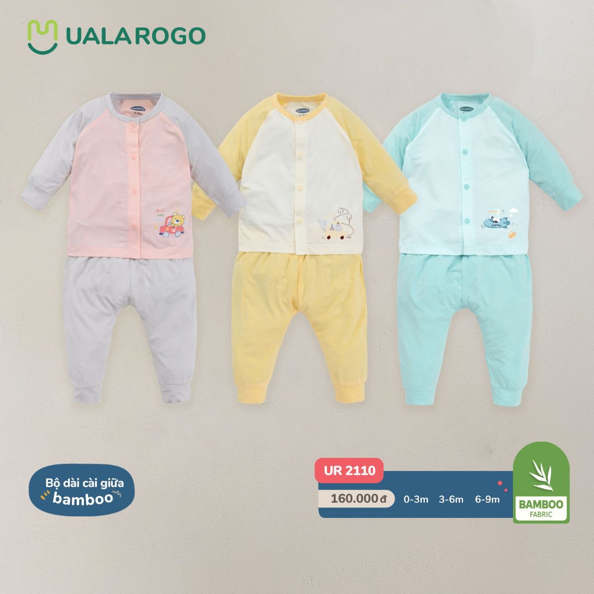 Bộ quần áo sơ sinh cho bé Ualarogo 0