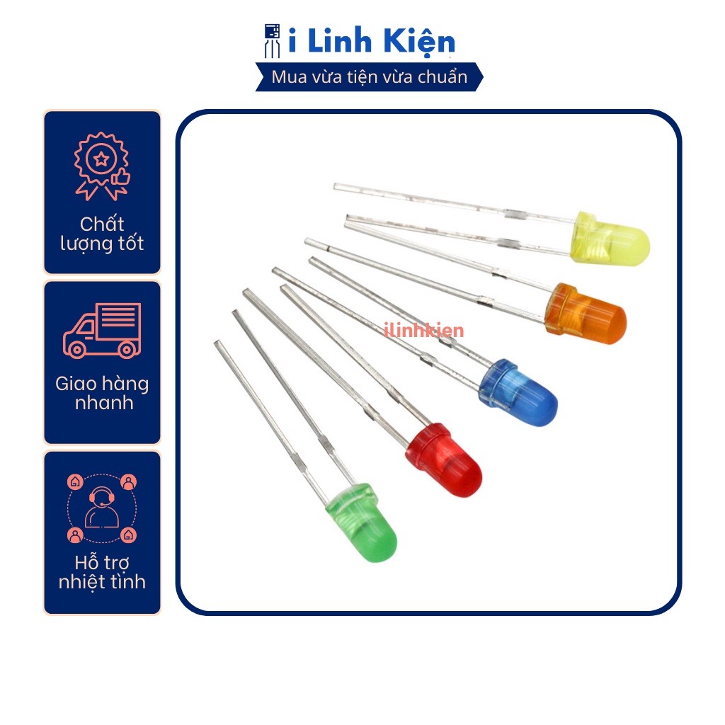 Led đơn f3 3mm đủ các màu, đa dạng mẫu mã
