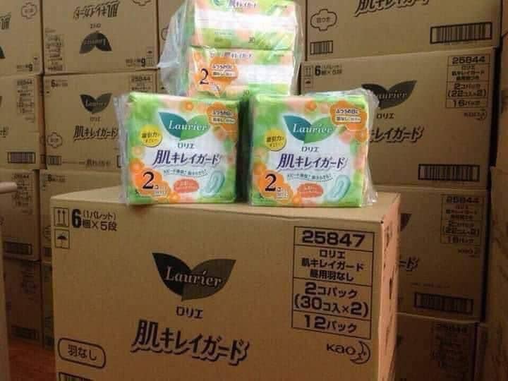 Băng vệ sinh Laurier 60 miếng, ko cánh Nhật Bản