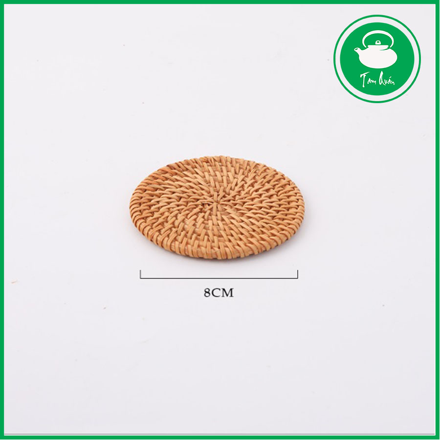Đế kê lót ấm chén bằng mây 8cm