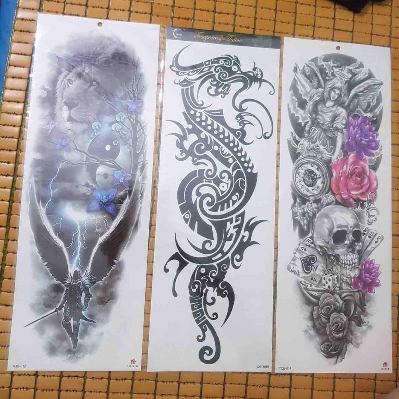 Hình xăm dán kín tay nửa lưng tatoo