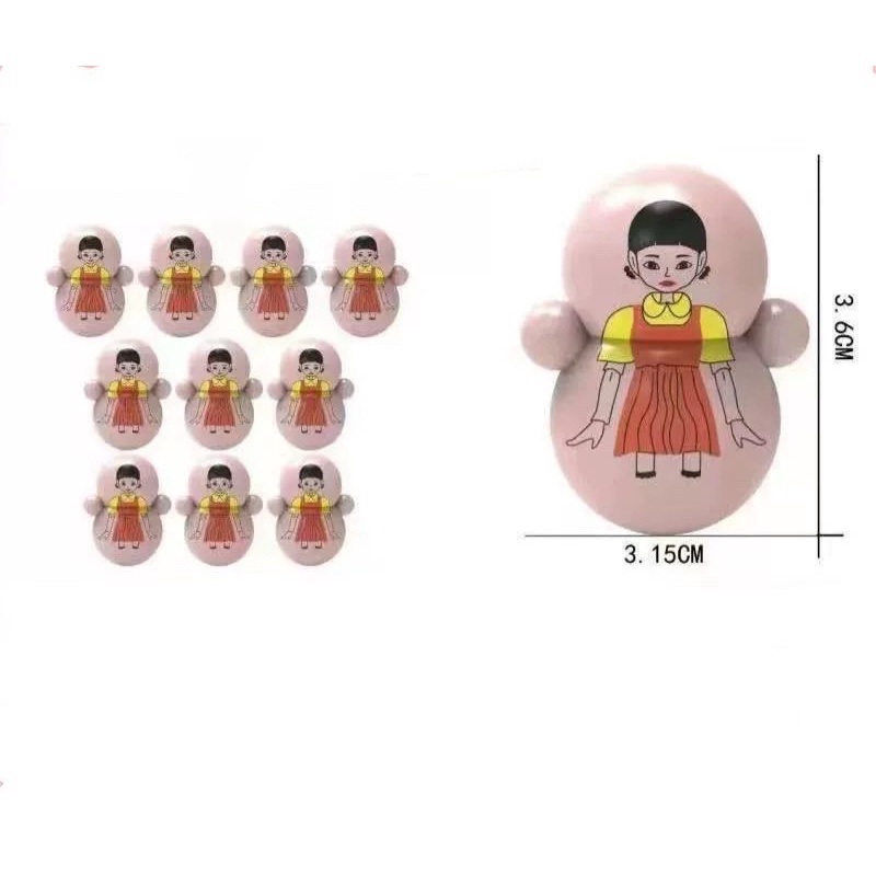 Combo 10/20/50 con Lật đật squid game mini, đồ chơi lật đật mini doraemon cho bé cute dễ thương giá rẻ (pikachu, trò chơi con mực, minion)