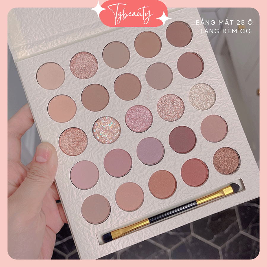 Bảng phấn mắt Lucky Me 25 ô tone nâu tây