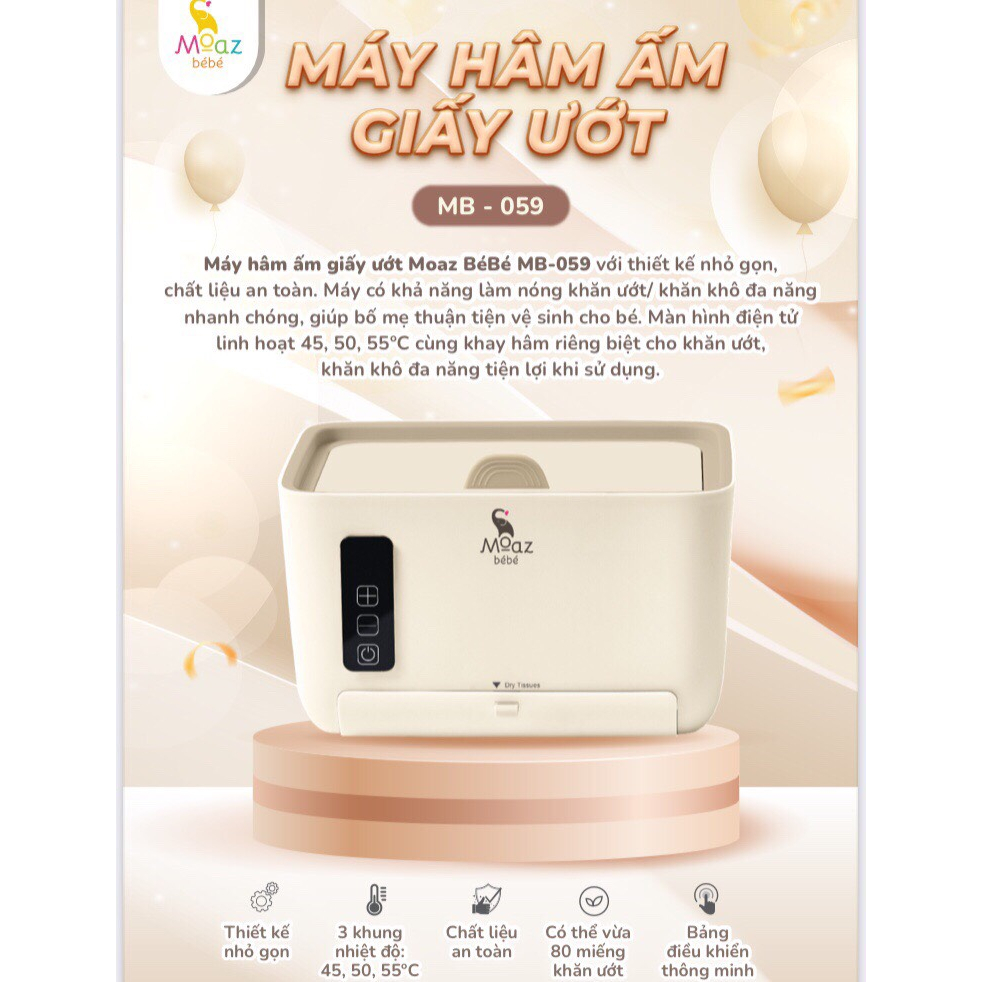 Máy làm ấm khăn ướt moaz bebe mb - 059