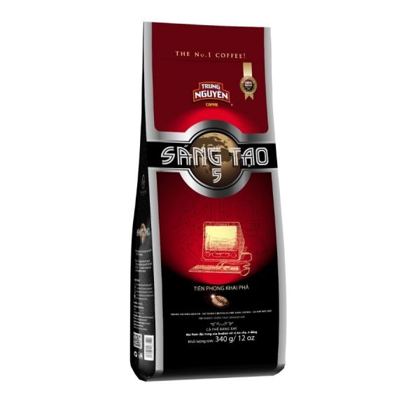 Trung Nguyên Legend Cà Phê Rang Xay Sáng Tạo 5 – Gói 340g – 100% Arabica, Vị Êm Dịu, Hậu Thơm Dài