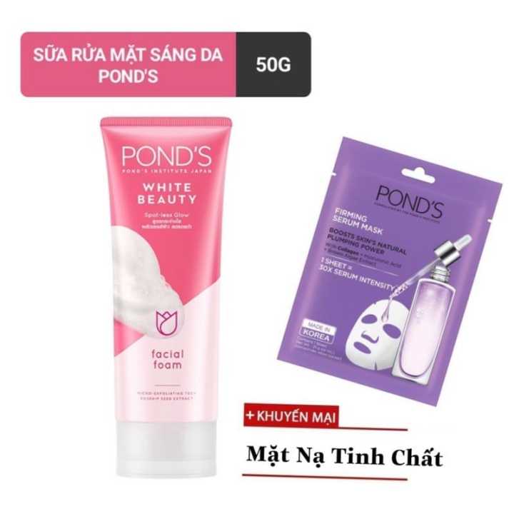 Sữa rửa mặt ponds white beauty 50g (tặng kèm mặt nạ 21ml)