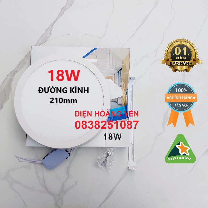 ĐÈN LED ỐP TRẦN NỔI TRÒN 18W SIZE 8 INCH