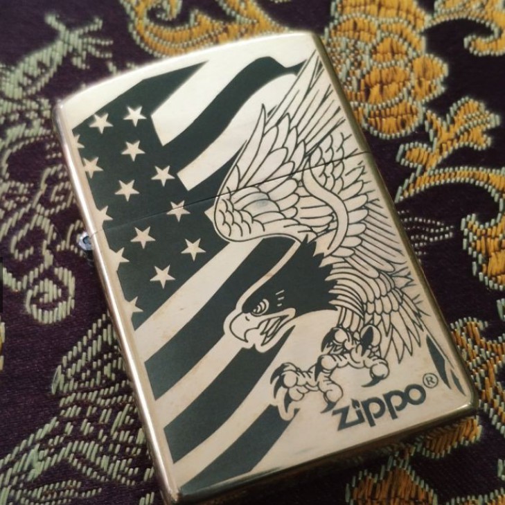 [HCM]Bật lửa Zippo Đồng Nguyên khối Mẫu Eagle Legend Champion