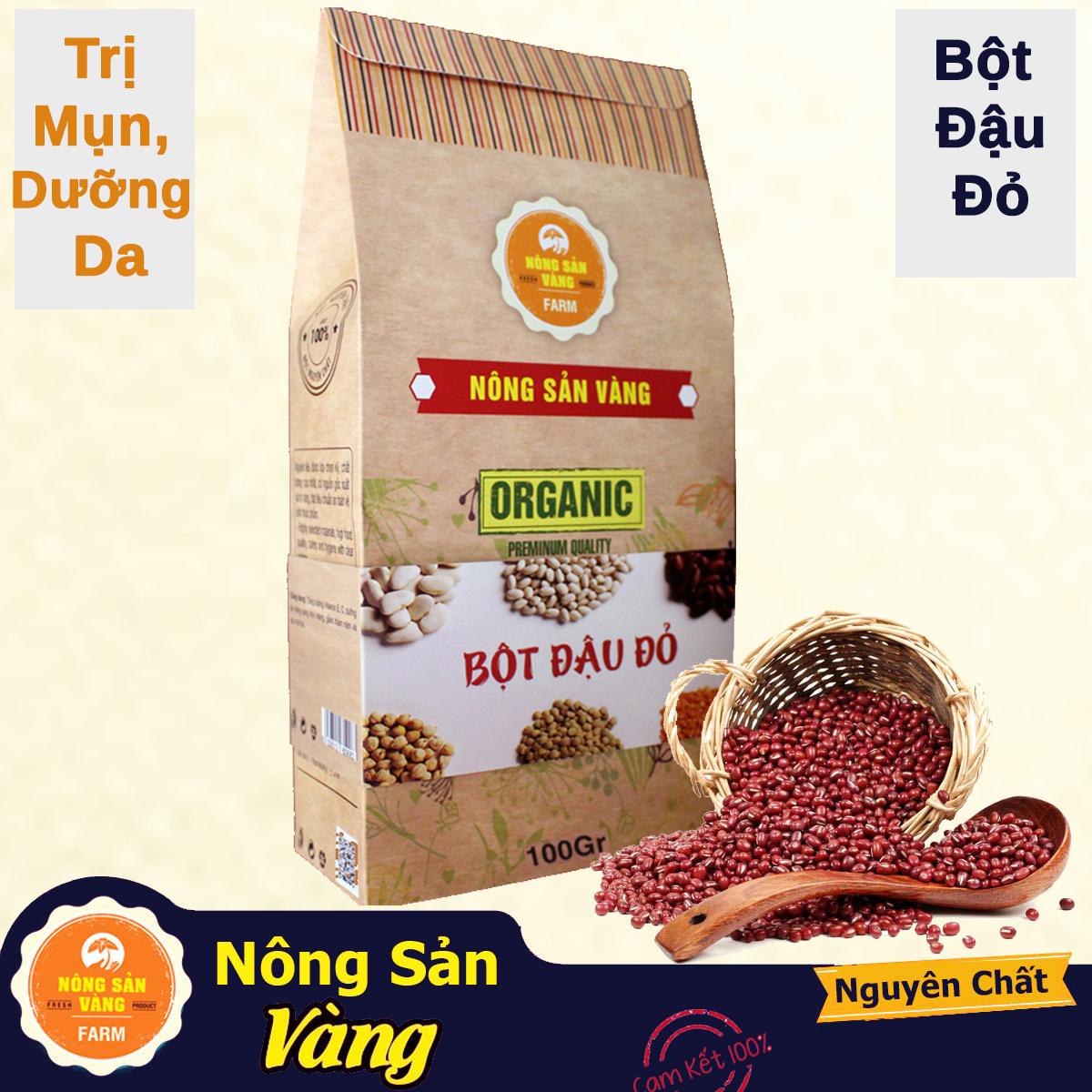 [HCM]Bột Đậu Đỏ Nguyên Chất 100gr đắp mặt dưỡng da làm hồng da - Nông Sản Vàng