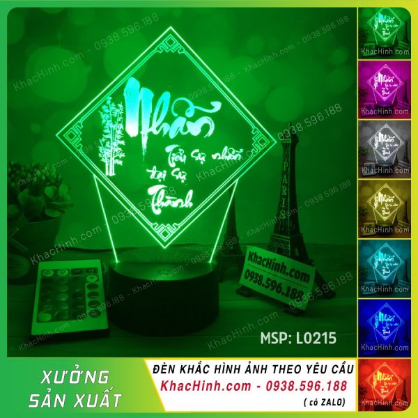 Đèn Led 3D trang trí Thư Pháp chữ NHẪN – Qùa Tặng Độc Đáo, Đèn Trang Trí, Đèn Để Bàn, Đèn Phòng Ngủ, Thiết Kế Khắc Hình Theo Yêu Cầu