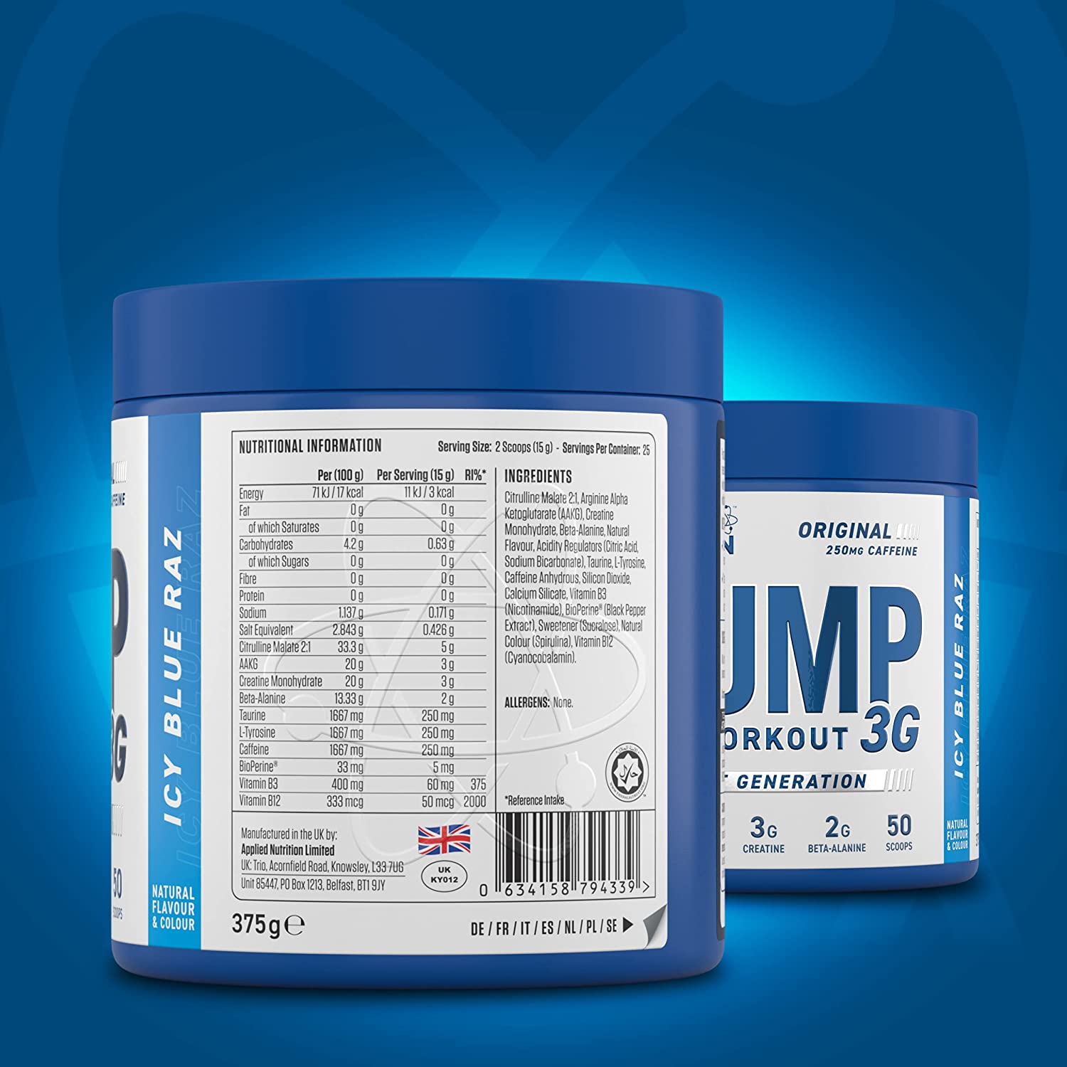 Applied Nutrition Pump 3G Pre Workout 50 ScoopTăng Sức Mạnh