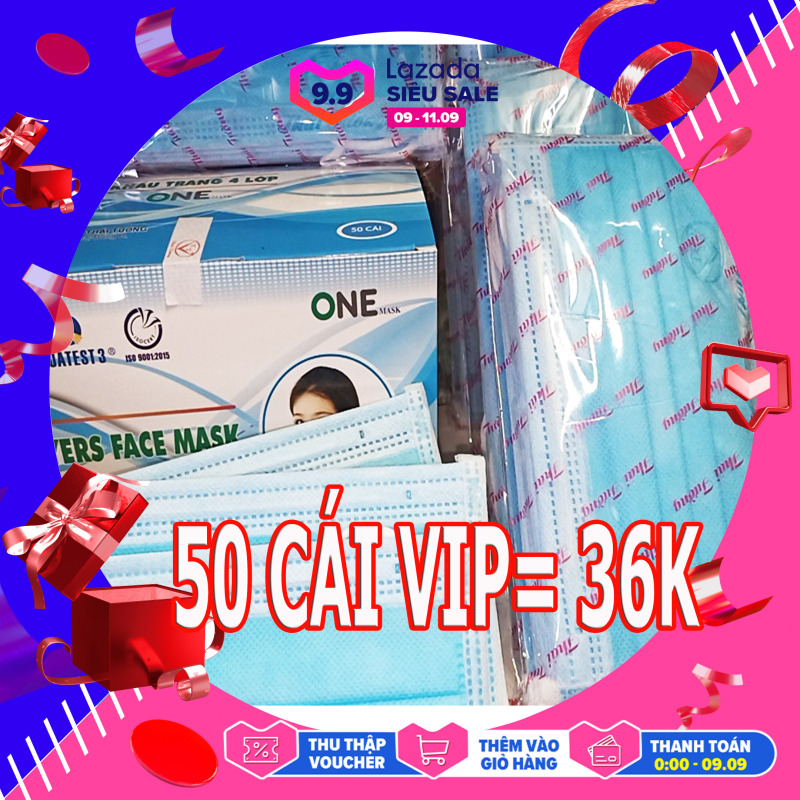 XANH-KTYT THÁI TƯỜNG CHÍNH HÃNG NGUYÊN TEM LOGO HỘP 50 CÁI,5 BỊCH 10 CÁI MÀU XANH