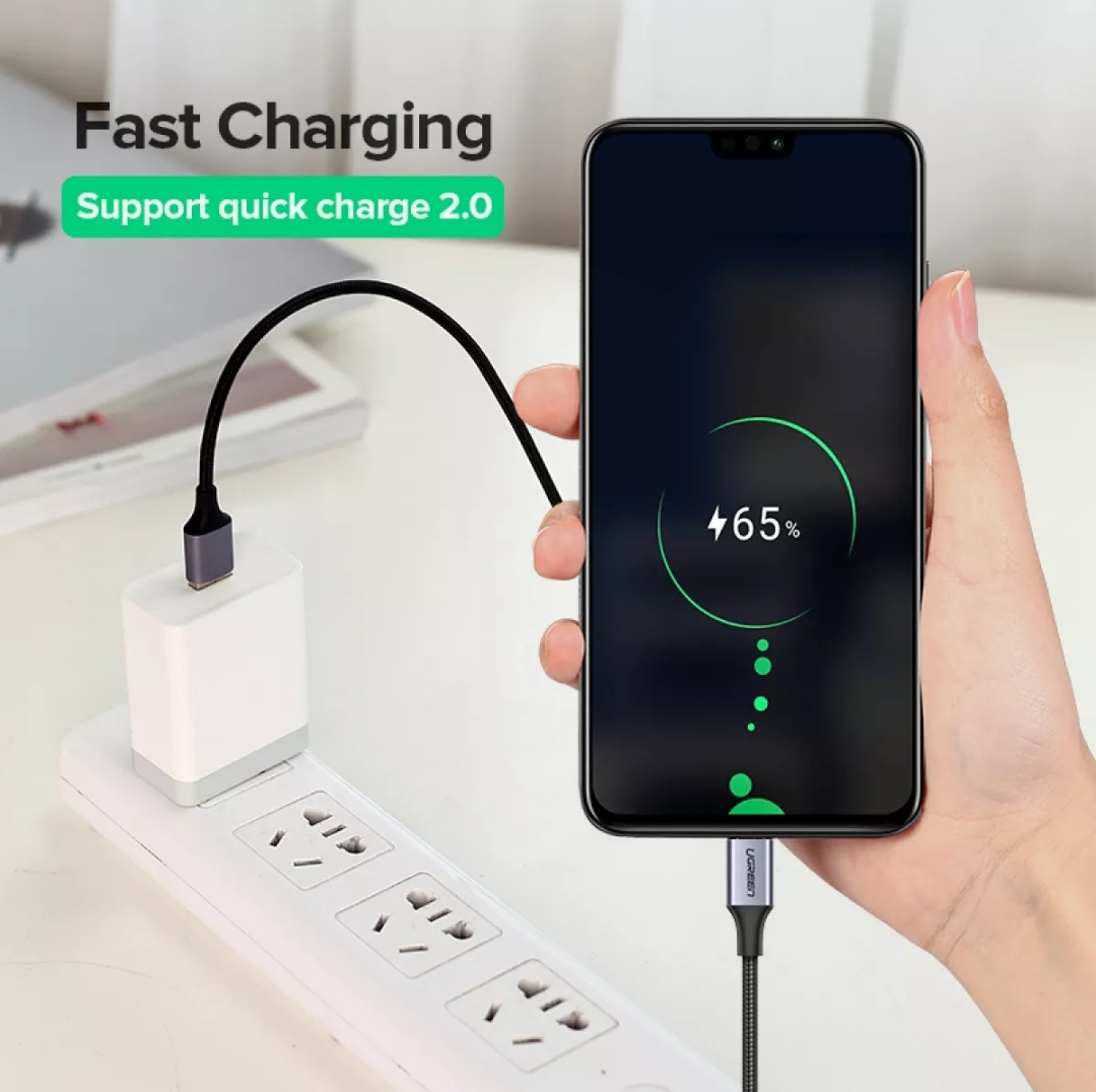 Cáp sạc nhanh Micro USB 3.0A Ugreen US290 vỏ sợi bện siêu bền