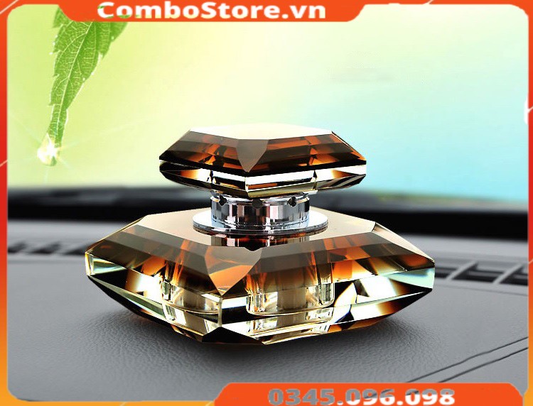 Nước hoa ô tô pha lê dạng khối đặt taplo cao cấp