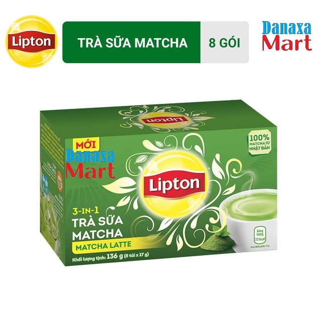 Combo 2 Hộp Trà Sữa Lipton vị Matcha và Ô Long (Hộp 8 gói x 17g)