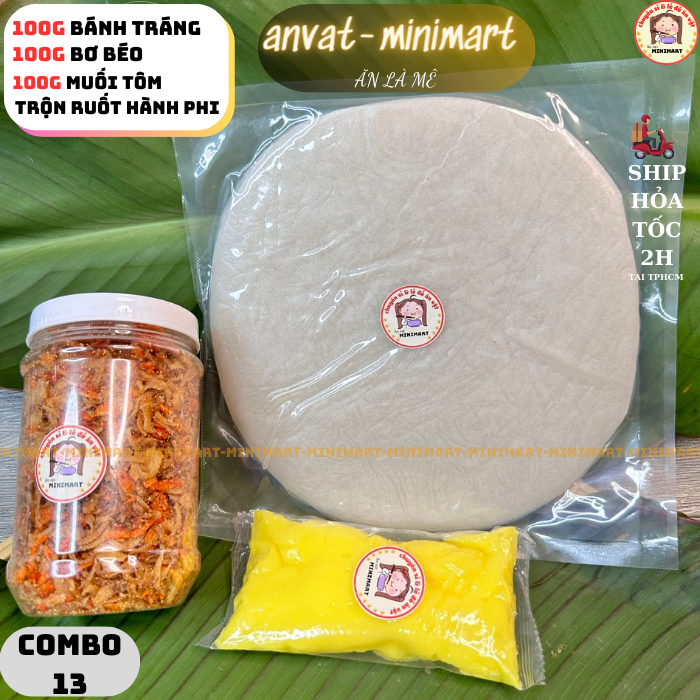 Bánh tráng - {Combo Bánh Tráng  phơi sương+ Muối Ruốt Hánh Phi + Bơ Béo Siêu Ngon} - CB01-minimart