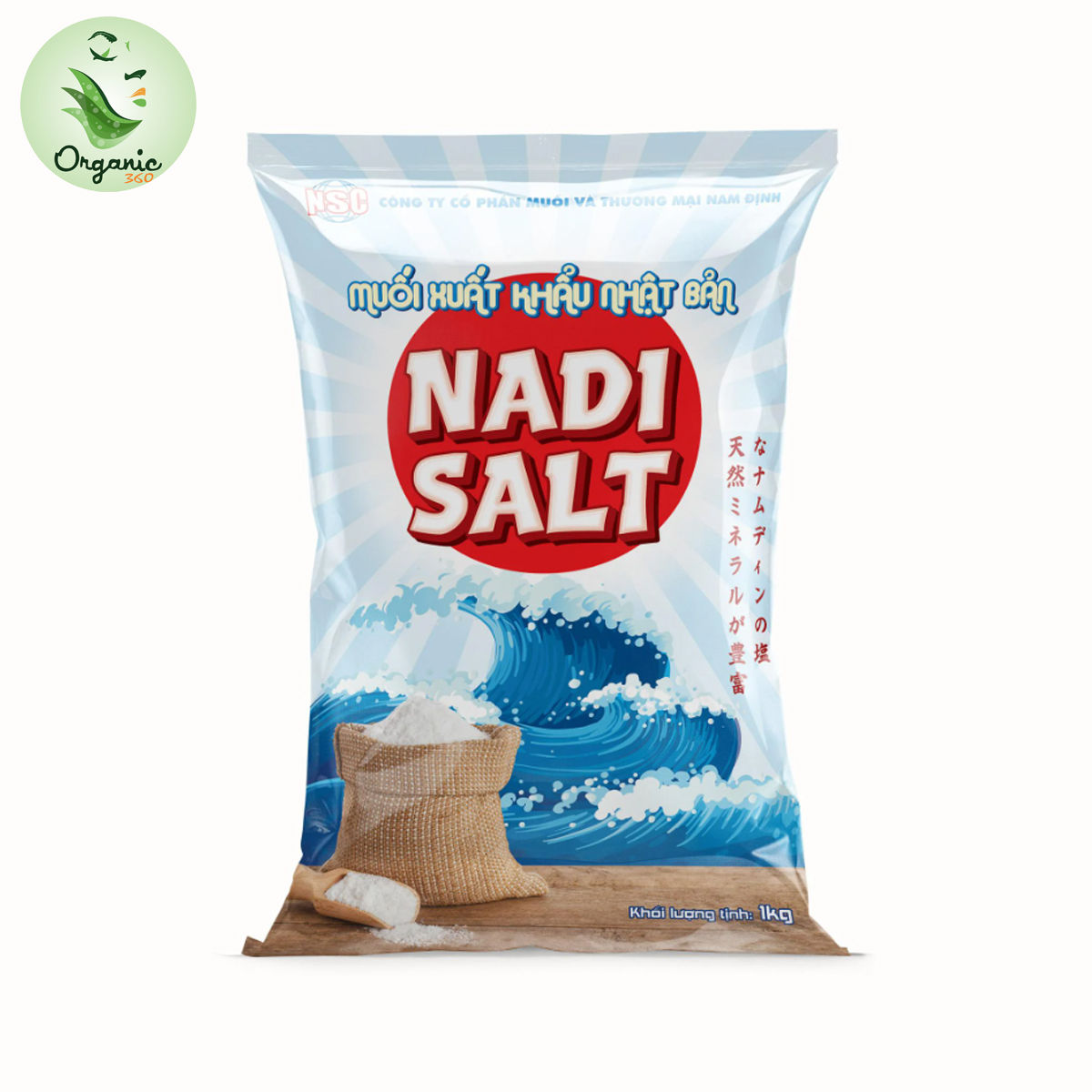 Muối biển thô Nadi Salt xuất Nhật 1kg muối khoáng Raw Salt Muối Nam Định