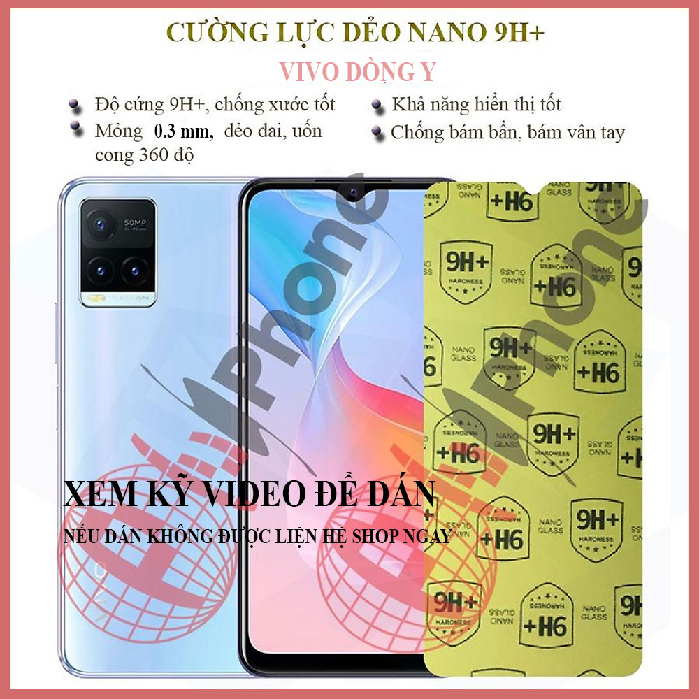 Dán màn hình vivo y81/ y81s/ y83/ y85 /y89 , cường lực dẻo dành cho điện thoại vivo dòng y, miếng dán cường lực dẻo 9h+