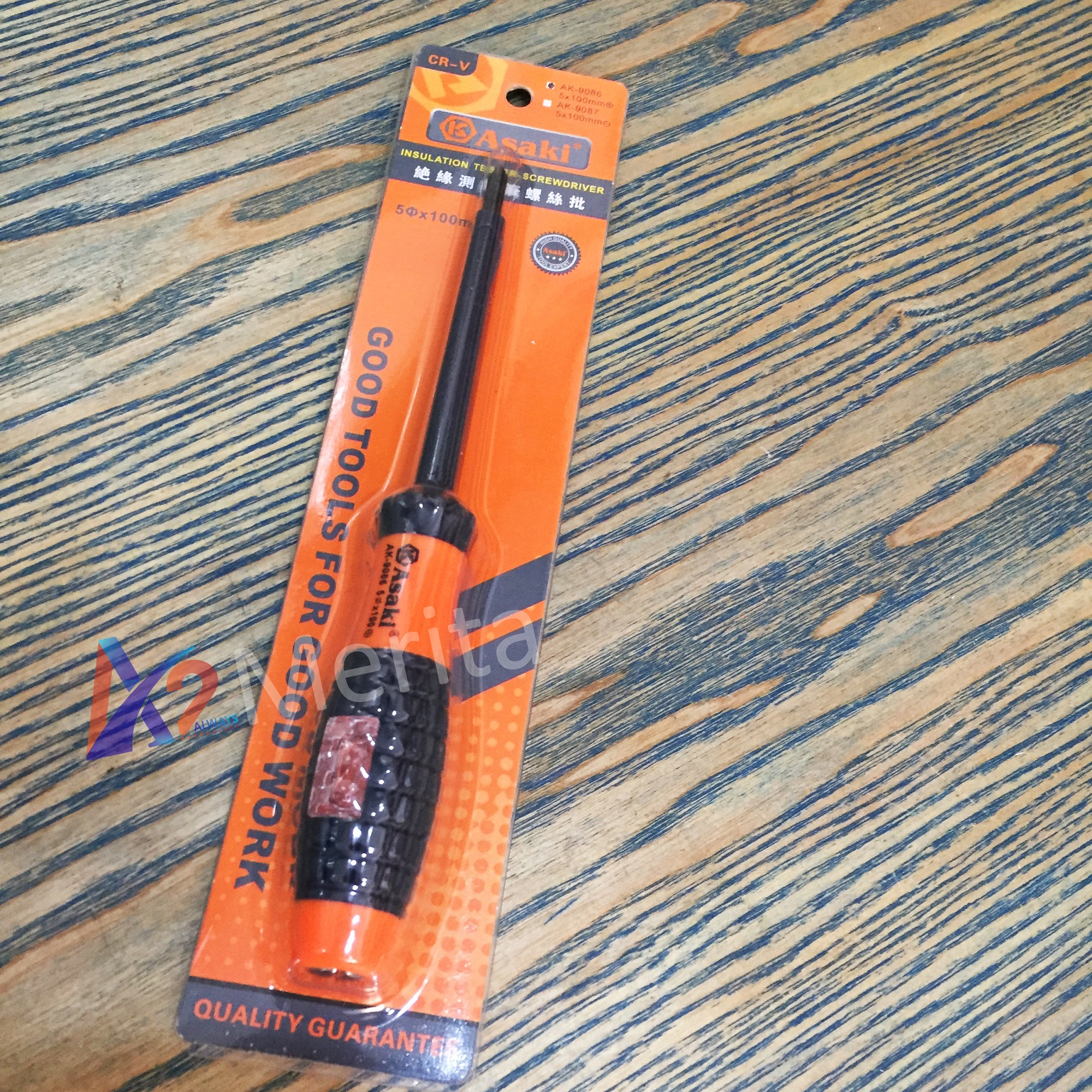 Tua vít cách điện và thử điện 5x100mm bake asaki ak-9086