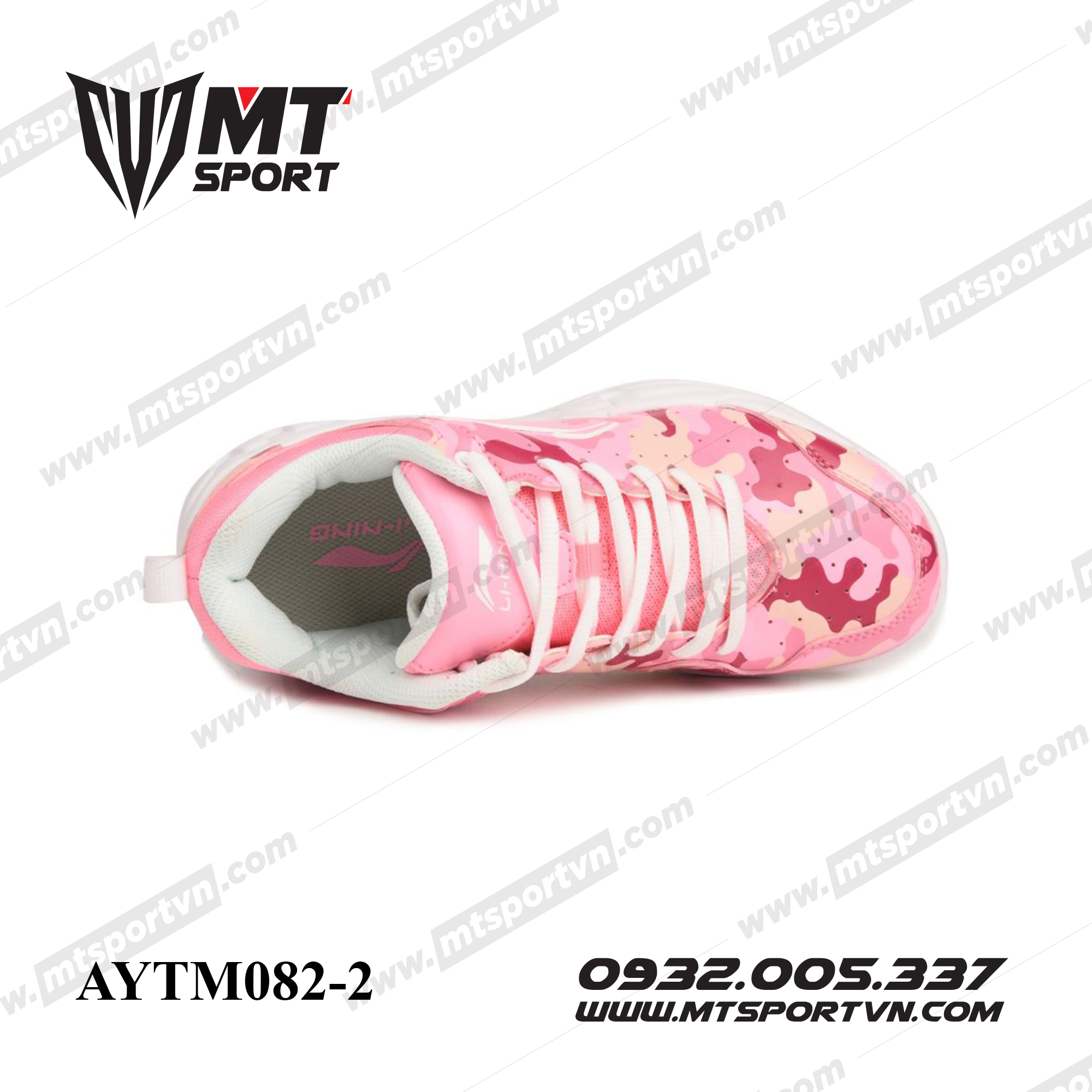 Giày cầu lông trẻ em Lining AYTM082-2 Hồng vằn