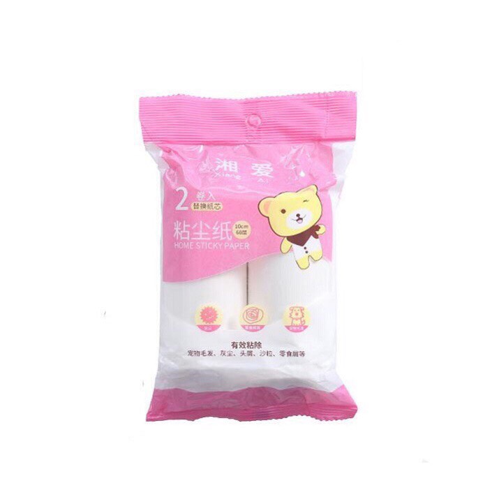 Cây Lăn Bụi Quần Áo Tặng Kèm 2 Cuộn Lăn Gia Dụng Đầm Sen