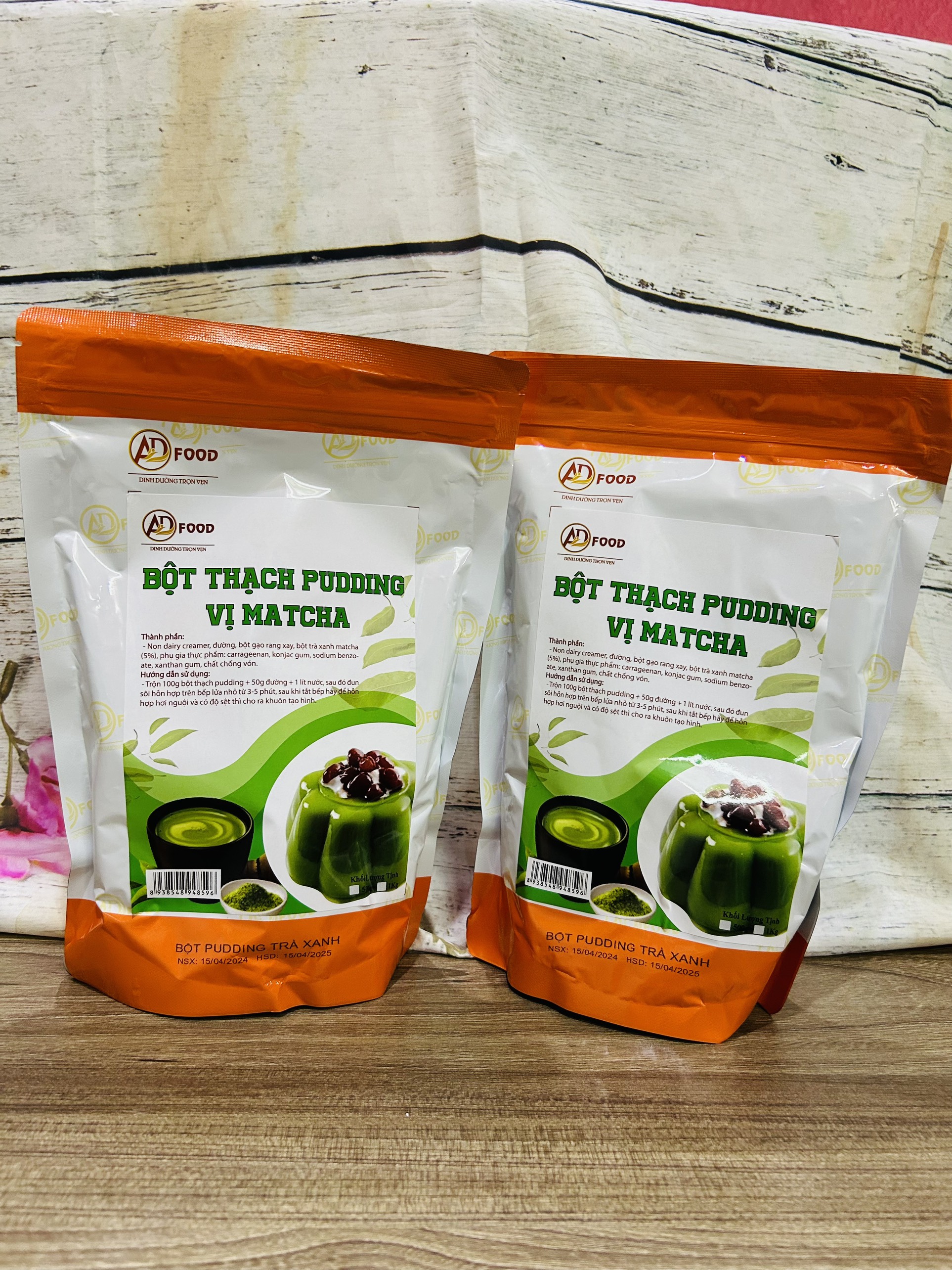Túi 100gr dùng thử bột pudding vị matcha