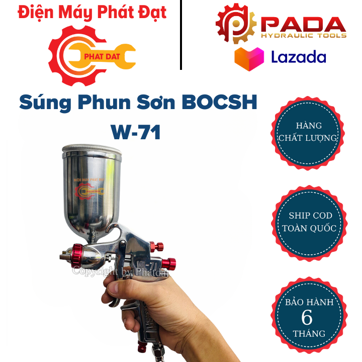 Súng phun sơn b.ocsh w-71 cao cấp đầu phun sơn w71 súng xịt sơn chất lượng bảo hành 6 tháng