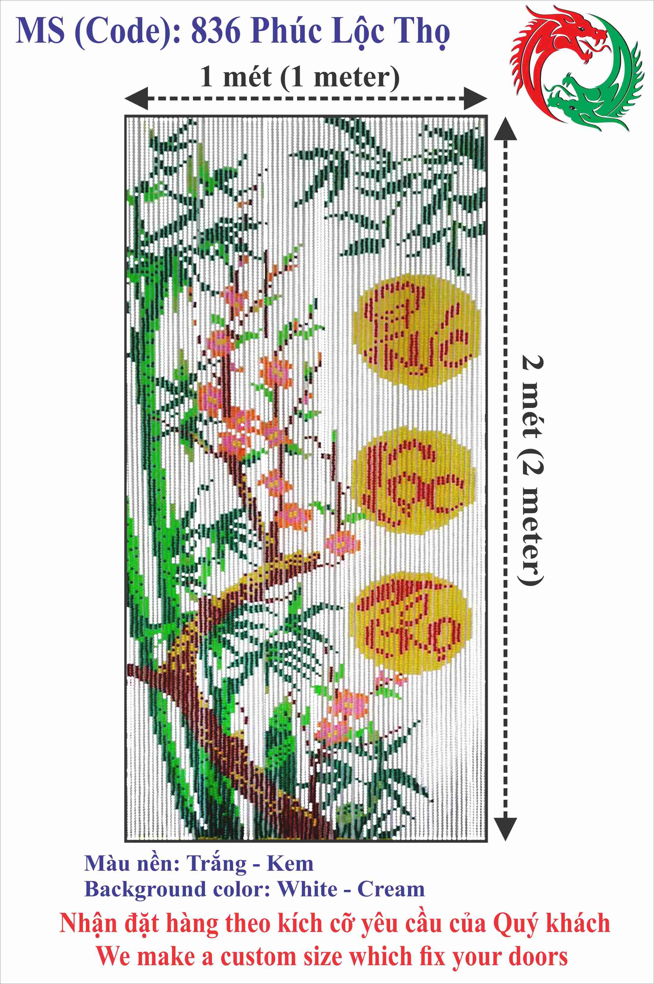 Màn hạt nhựa - Công ty Hai Con Rồng - Code 836 Phúc Lộc Thọ